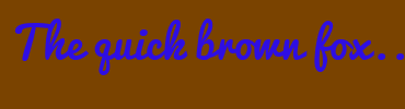 Image with Font Color 2E0EE3 and Background Color 7A4300